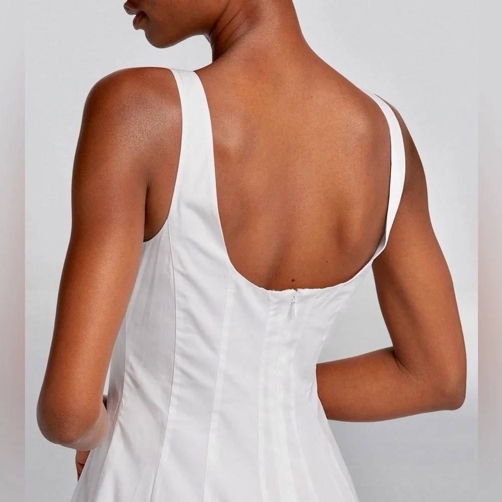 🌺🎉HP🎉🌺 NWT Staud Wells Midi Dress White - Picture 3 of 16